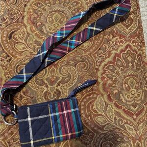 Vera Bradley Plaid Wristlet with Strap & key ring